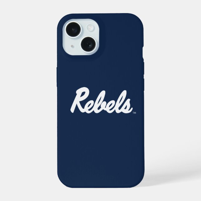 Coque iPhone 15 Université du Mississippi | Rebels Script (Verso)