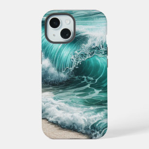 Coque iPhone 15 Vague d'océan turquoise