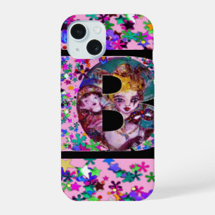 COQUE iPhone 15 VALENTINE VENETIAN MASQUERADE MONOGRAMME LETTRE B