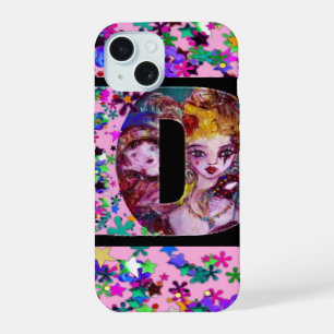 COQUE iPhone 15 VALENTINE VENETIAN MASQUERADE MONOGRAMME LETTRE D