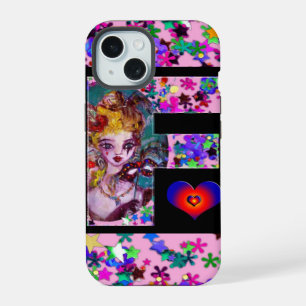 COQUE iPhone 15 VALENTINE VENETIAN MASQUERADE MONOGRAMME LETTRE F