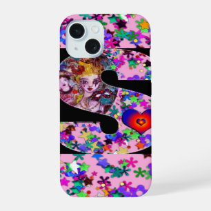 COQUE iPhone 15 VALENTINE VENETIAN MASQUERADE MONOGRAMME LETTRE S