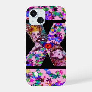 COQUE iPhone 15 VALENTINE VENETIAN MASQUERADE MONOGRAMME LETTRE X