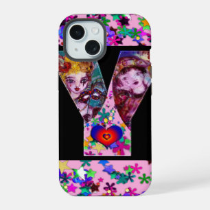 COQUE iPhone 15 VALENTINE VENETIAN MASQUERADE MONOGRAMME LETTRE Y