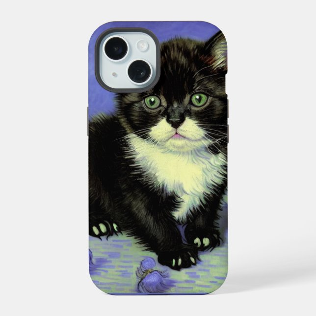 Coque iPhone 15 Van Gogh Tuxedo Kitten (Verso)