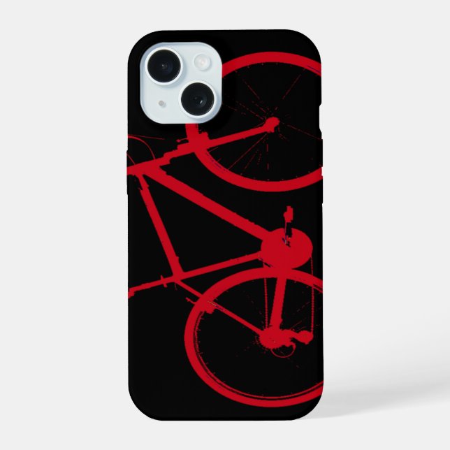 Coque iPhone 15 vélo rouge, vélo (Verso)