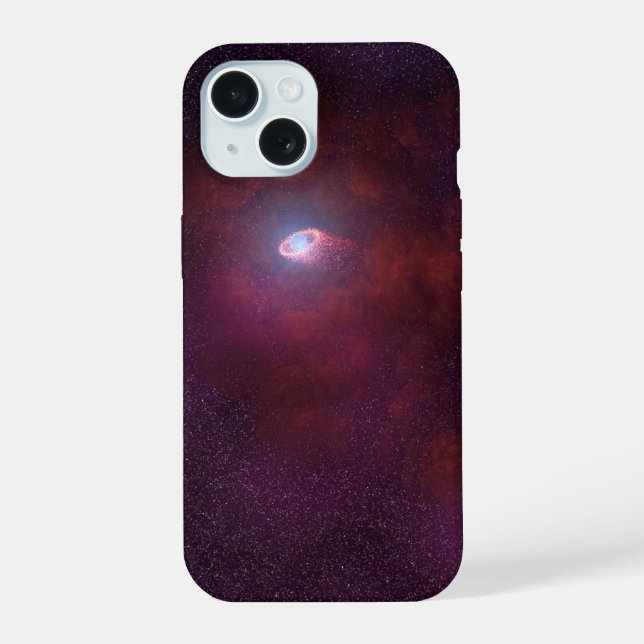 Coque iPhone 15 Vent Pulsar d'une étoile à neutrons. (Verso)