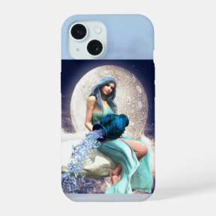 Coque iPhone 15 Verseau – Femme versant de l'eau d'un pichet