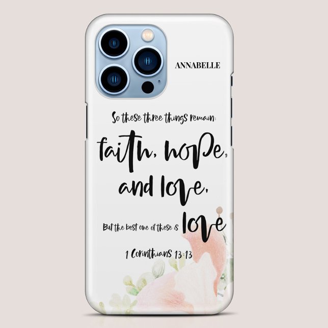 Coque iPhone 15 Verset biblique floral  (Créateur téléchargé)