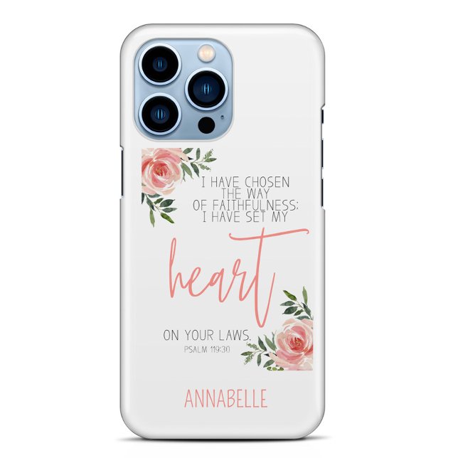 Coque iPhone 15 Verset biblique floral  (Créateur téléchargé)