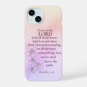 Coque iPhone 15 Verset biblique sur la confiance dans le Seigneur,