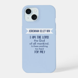 Coque iPhone 15 Verset de la Bible Dieu Tout-Puissant Pastel Bleu
