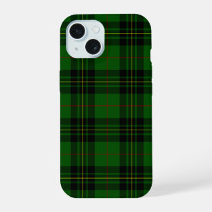 Coque iPhone 15 vert écossais Forbes noir