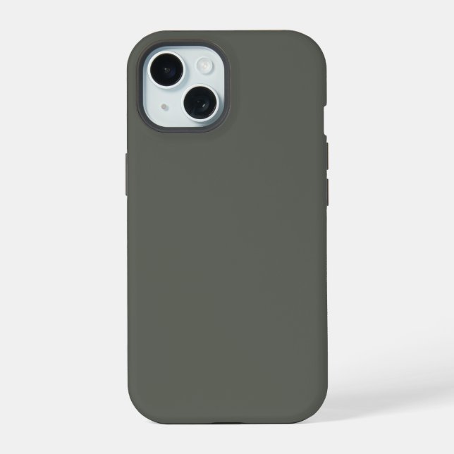 Coque iPhone 15 Vert étain couleur unie (Verso)