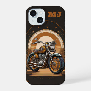 Coque iPhone 15 Vibes de moto rétro : Personnalisées