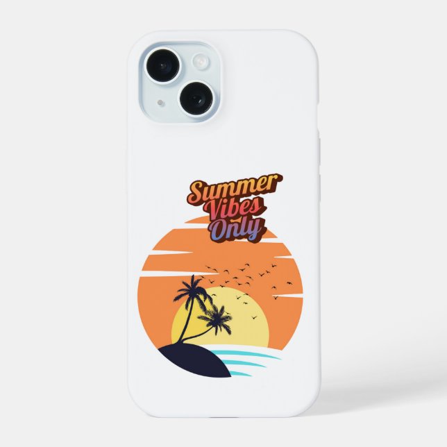 Coque iPhone 15 Vibes d'été seulement. (Verso)
