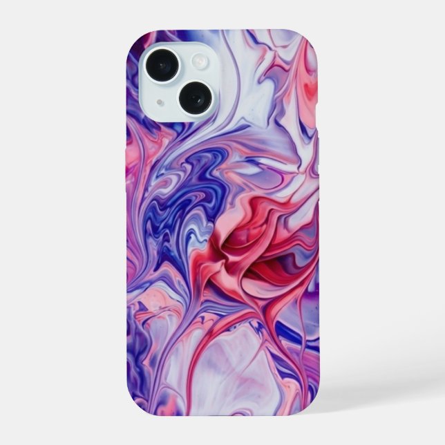 Coque iPhone 15 Vibrant Galaxy Acrylic Pour Phone Case (Verso)