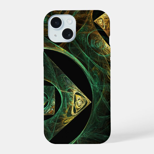 Coque iPhone 15 Vibrations magiques Art Abstrait (Verso)