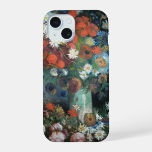 Coque iPhone 15 Vie morte avec Fleurs de prairie Vincent van Gog