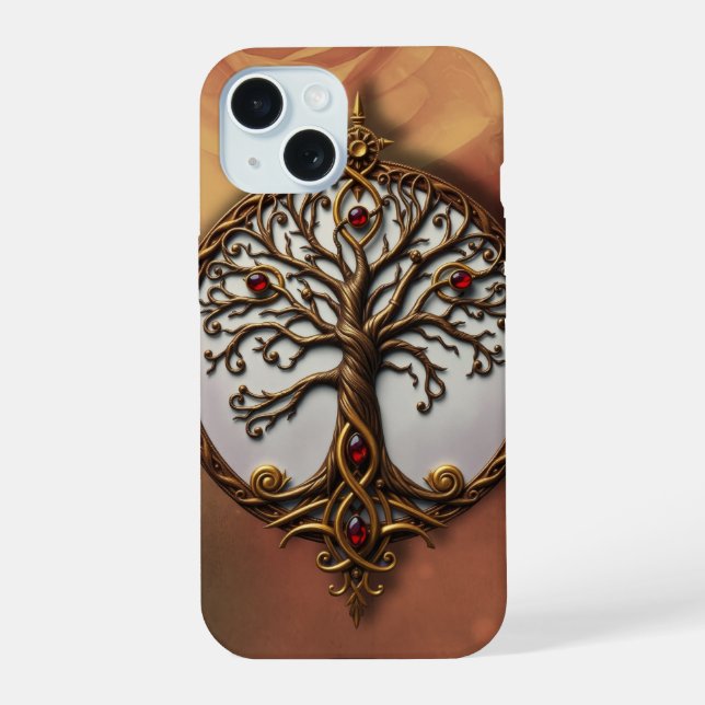 Coque iPhone 15 Vie Mystique de l'Arbre (Verso)