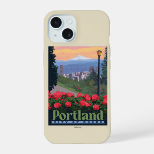 Coque iPhone 15 Ville de Rose Portland, Oregon