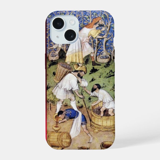 Coque iPhone 15 VIN VIN VIGNOBLE, MINI médiéval (Verso)