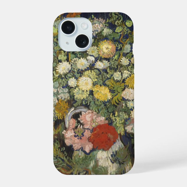 Coque iPhone 15 Vincent van Gogh Bouquet de fleurs dans un vase (Verso)