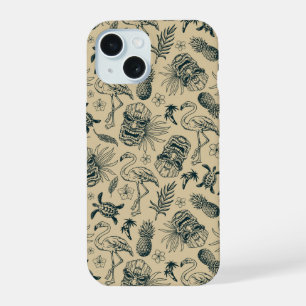 Coque iPhone 15 Vintage Motif tropical
