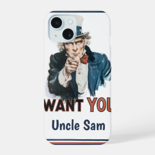 Coque iPhone 15 Vintage Oncle Sam patriotique Je VEUX VOUS