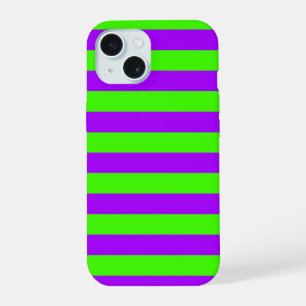 Coque iPhone 15 Violet Psychédélique Électrique Et Vert Arlequin