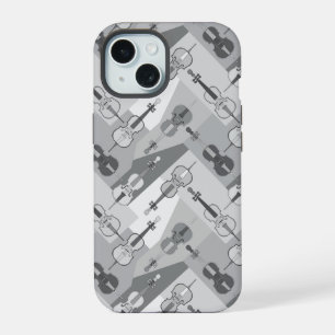 Coque iPhone 15 Violoncelles inclinés gris