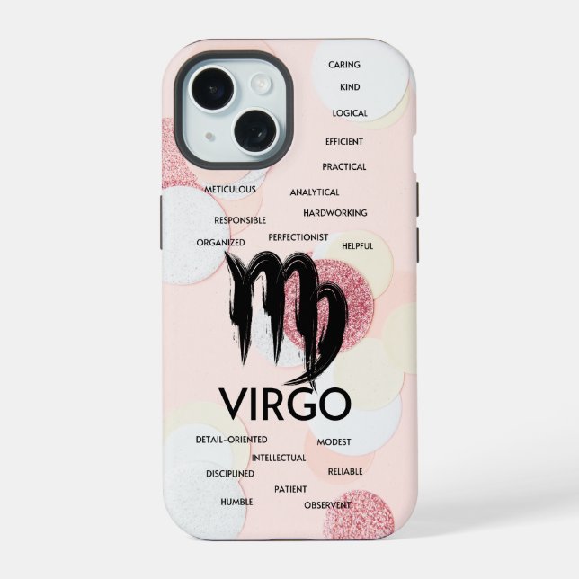 Coque iPhone 15 Virgo Zodiac Horoscope Traits Filles (Verso)