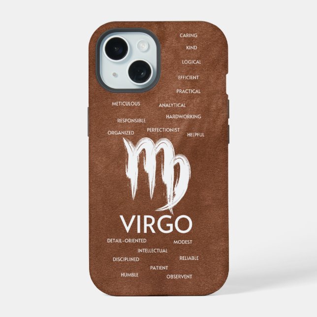 Coque iPhone 15 Virgo Zodiac Horoscope Traits Les gars (Verso)