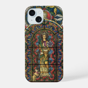 Coque iPhone 15 Vitrail d'église, architecture vintage
