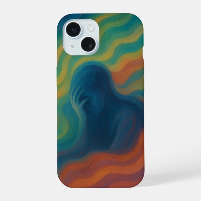 Coque iPhone 15 Vivid Emotion Abstract Wave Art (Verso)