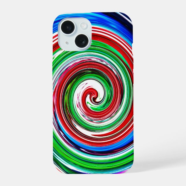 Coque iPhone 15 Vortex coloré (Verso)