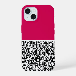 Coque iPhone 15 Votre information de scan de code QR Étui iPhone C
