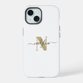 Coque iPhone 15 Votre nom et initiale personnalisent