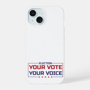 Coque iPhone 15 Votre Vote Votre Voix police colorée