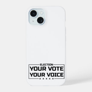 Coque iPhone 15 Votre vote Votre voix police noire