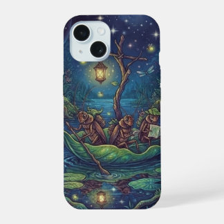 Coque iPhone 15 Voyage dans l'inconnu | Forêt nocturne enchantée