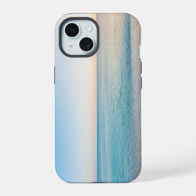 Coque iPhone 15 Vue moderne sur la mer au paradis  (Verso)