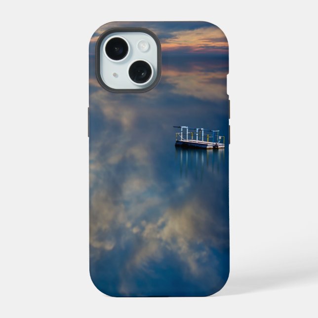 Coque iPhone 15 Vue sur la mer avec le ciel (Verso)