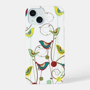 Coque iPhone 15 Whimsical Summer Birds Flacons Branches Moderne Ch