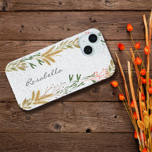 Coque iPhone 15 Wild Automne Botanical Personnaliser le nom