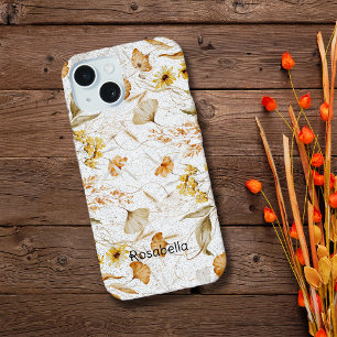 Coque iPhone 15 Wild Woodlands Botanicals Personnaliser le nom