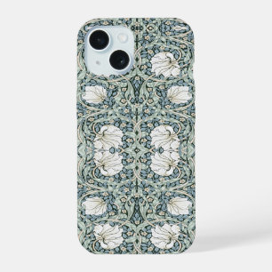 Coque iPhone 15 William Morris Pimpernel Blue Motif Intriqué 