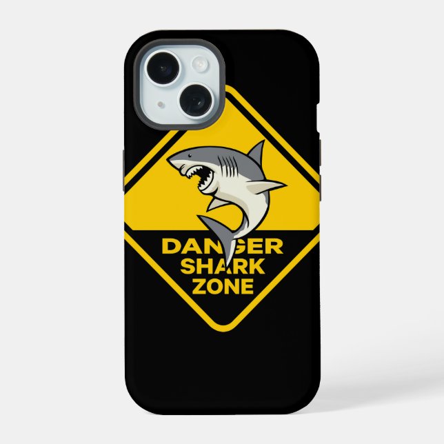 Coque iPhone 15 Zone requin danger (Verso)