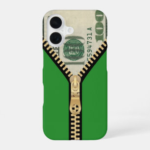 Coque iPhone 16 100 $ Zipper d'argent