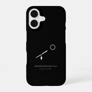 Coque iPhone 16 1610 Preuve Héliocentrique de Galilée Minimaliste